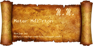 Meter Márton névjegykártya