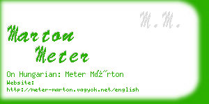 marton meter business card
